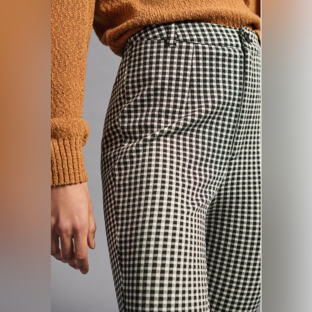 Maeve Black and White Gingham High-Rise Leggings #13